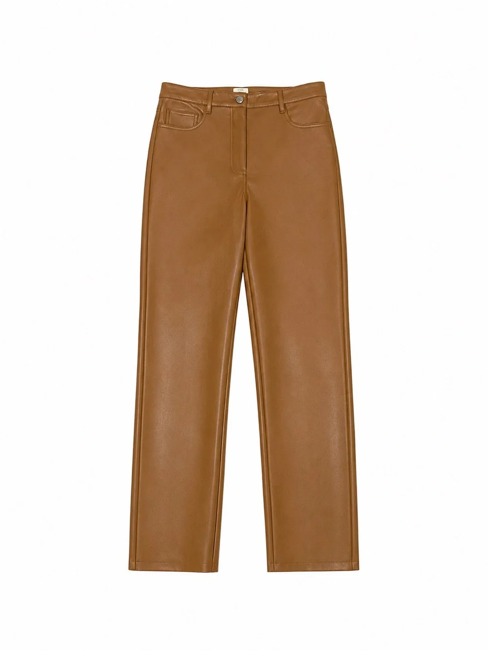 ARITZIA WILFRED Melania High Rise Vegan Camel Faux Leather Pants - Picture 5 of 8
